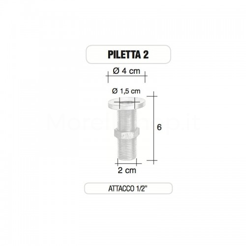 Piletta in ottone da 1/2" senza tappo - Morelli