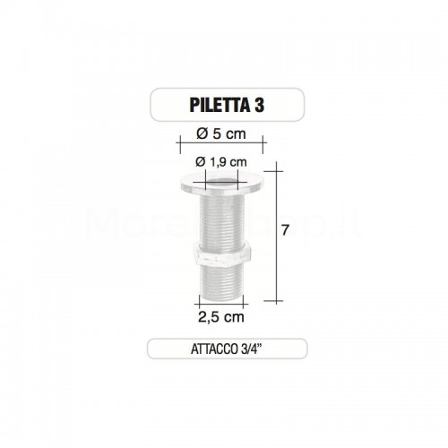 Piletta in ottone da 3/4" senza tappo - Morelli