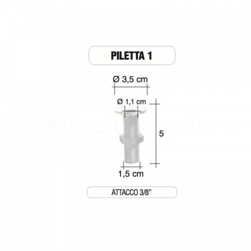 Piletta in ottone da 3/8” senza tappo - Morelli