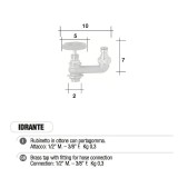 Rubinetto idrante in ottone con portagomma Morelli