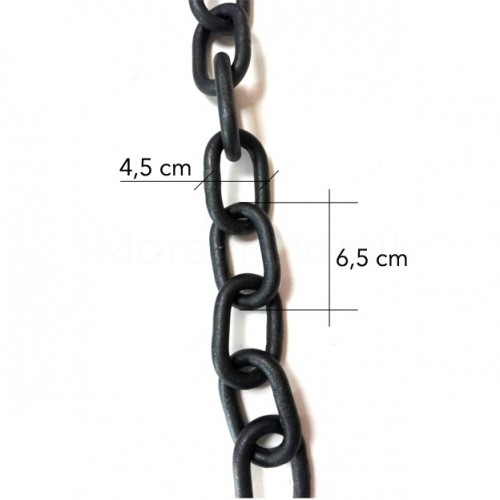 Black painted galvanized chain for Morelli taproot bollard