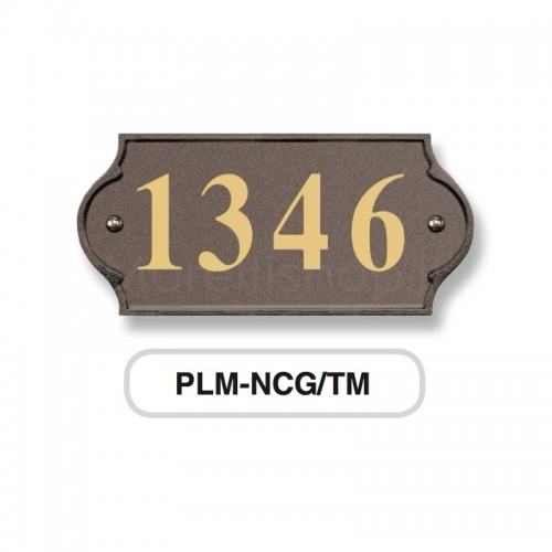 BRASS BASE FOR HOUSE NUMBER MOD. PLM-NCG/TM DARK BROWN FINISH UP TO FOUR DIGITS