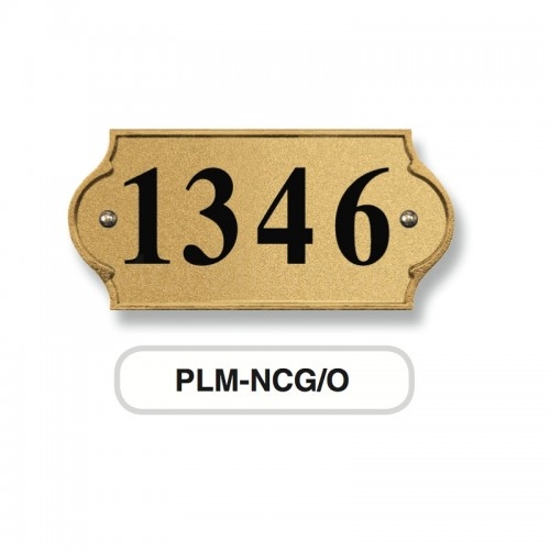 NATURAL BRASS BASE FOR HOUSE NUMBER MOD. PLM-NCG/O UP TO FOUR DIGITS