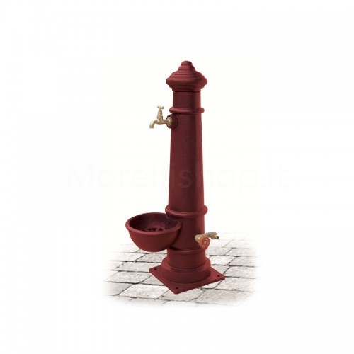 APULIA SMART RED Morelli cast iron garden fountain - Medium model