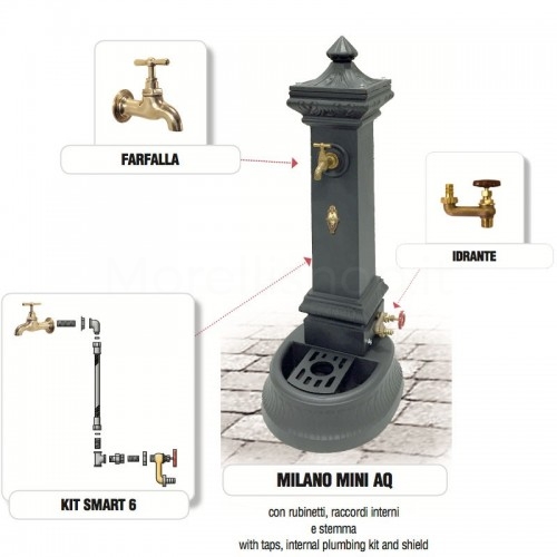 Cast iron garden fountain MILANO MINI AQ Morelli - Small Model