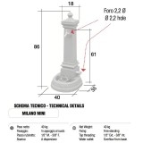 Fontana da giardino in ghisa Mod. SOLO CORPO MILANO MINI - PERSONALIZZABILE Morelli - Arredo esterno