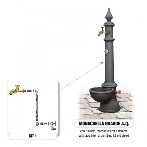 MONACHELLA GRANDE AQ Morelli cast iron garden fountain -...