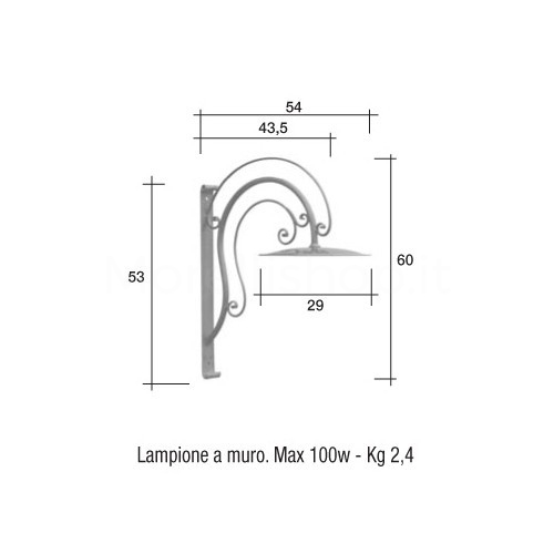 Lampione Mod. VEIO ferro battuto Morelli - Arredo giardino