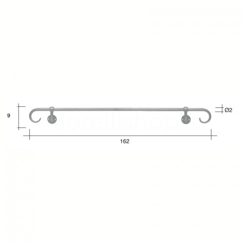 Corrimano estensibile in ferro battuto 162cm Morelli Mod. LEONARDO162