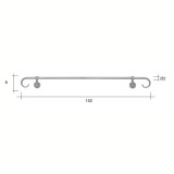 Corrimano estensibile in ferro battuto 162cm Morelli Mod. LEONARDO162