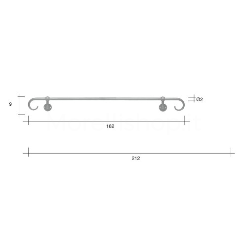 Corrimano estensibile in ferro battuto 212cm Morelli Mod. LEONARDO212