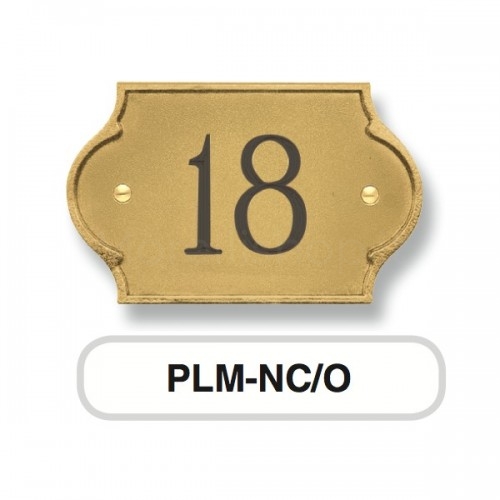 Numero Civico ottone Mod. PLM-NC/O Morelli su lastra di ottone