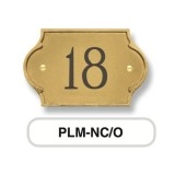 Numero Civico ottone Mod. PLM-NC/O Morelli su lastra di ottone
