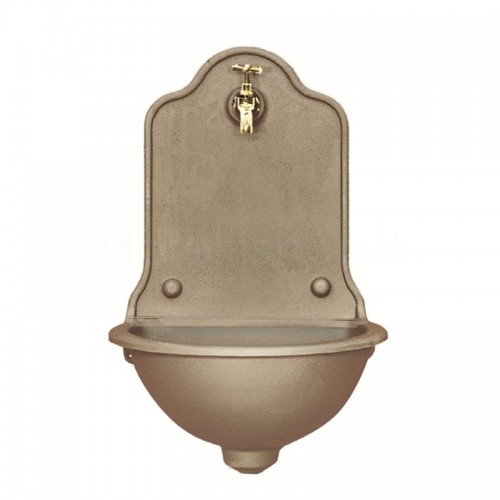 Cast iron garden wall fountain Mod. ISEO LARGE BEIGE Morelli with faucet