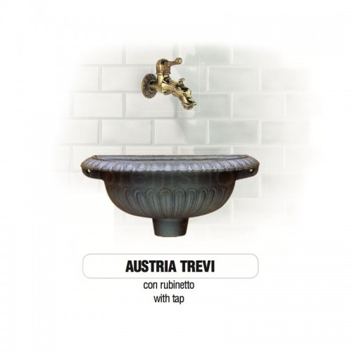Fontana da giardino a muro in ghisa Mod. AUSTRIA SV TREVI Morelli con rubinetto
