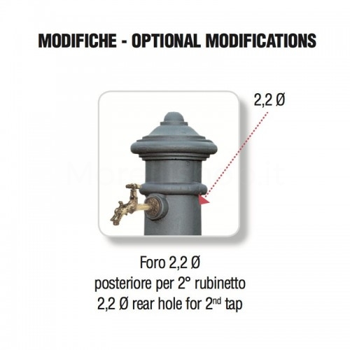 Drilling stem for addition of second faucet - fountains mod. APULIA