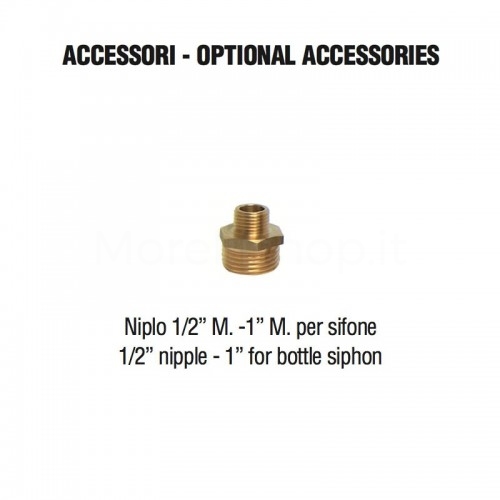 Brass niplo for Morelli siphon.