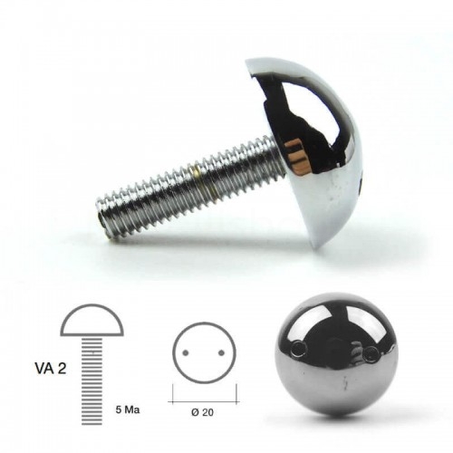 Brass Chrome Plated Burglar Proof Screws Mod. VA2K with Cylindrical Head for Morelli Doorphones and Video Doorphones