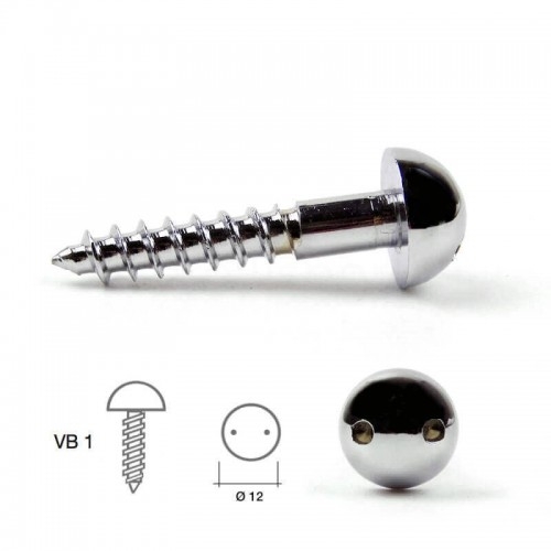 Brass Chromed Burglar Proof Screws Mod. VB1K Self-Threading for Morelli Doorphones and Videophones