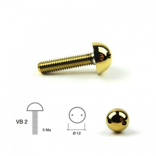 Brass burglar-proof screws Mod. VB2CPT with cylindrical head for Morelli intercoms and video intercoms