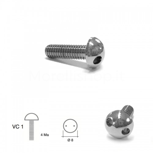 Chrome Brass Burglar Proof Screws Mod. VC1K Self-Threading for Morelli Intercoms and Video Intercoms