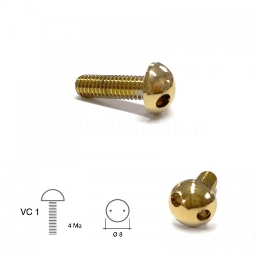 Brass Burglar Proof Screws Mod. VC1CPT Self-Threading for Morelli Intercoms and Video Intercoms