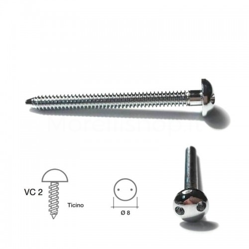 Brass Chrome Plated Burglar Proof Screws Mod. VC2K with...