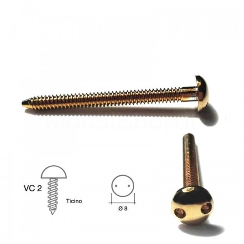 Brass burglar-proof screws Mod. VC2OLN with cylindrical head for Morelli intercoms and video intercoms