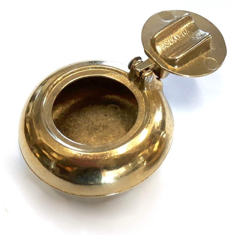 Posacenere Tascabile In Lega Di Zinco - 2 Pezzi, Colore Oro, Con Clip Portachiavi E Coperchio Ermetico, Per Fumatori