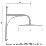 Lampione Mod. CIVITA ferro battuto Morelli - Arredo giardino