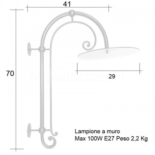 Lampione Mod. CORTONA ferro battuto Morelli - Arredo giardino