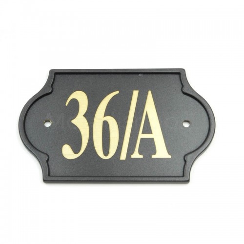 Anthracite Civic Number already engraved 36/A - Mod. PLM-NC/A Morelli on brass plate