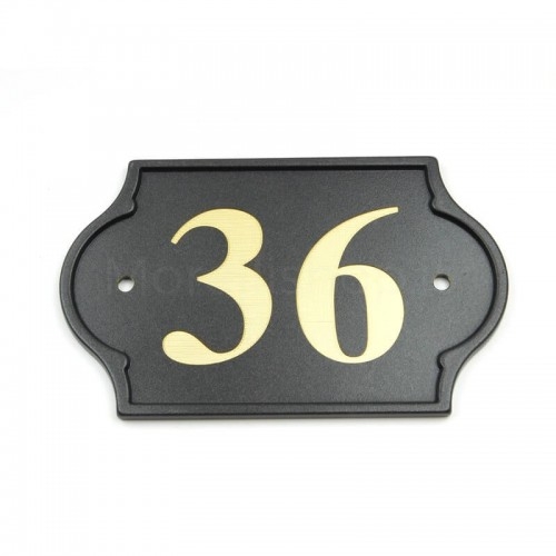Anthracite Civic Number already engraved 36 - Mod. PLM-NC/A Morelli on brass plate