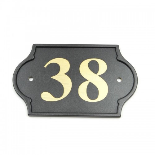 Anthracite Civic Number already engraved 38 - Mod. PLM-NC/A Morelli on brass plate