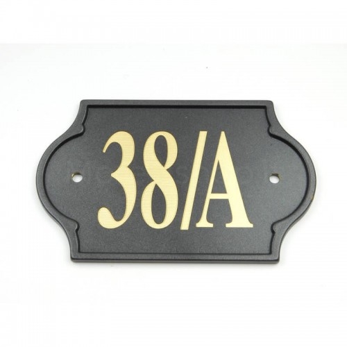 Anthracite Civic Number already engraved 38/A - Mod. PLM-NC/A Morelli on brass plate