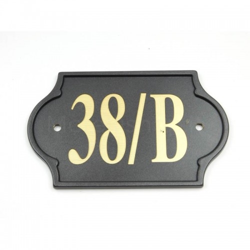 Anthracite Civic Number already engraved 38/B - Mod. PLM-NC/A Morelli on brass plate