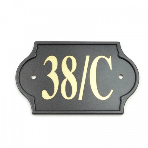 Anthracite Civic Number already engraved 38/C - Mod. PLM-NC/A Morelli on brass plate