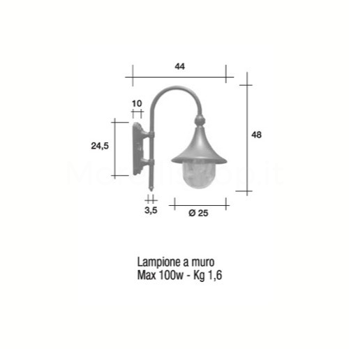 Lampione Mod. U1101 Morelli - Arredo giardino