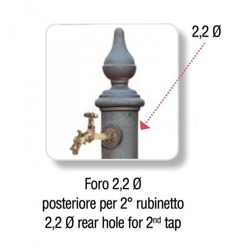 Drilling stem for addition of second faucet - fountains mod. MONACHELLA