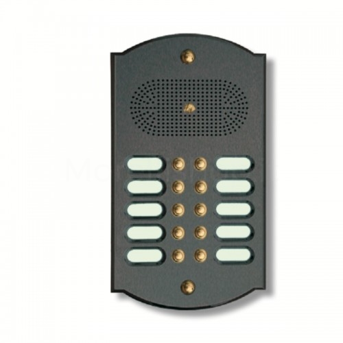 PUSH BUTTON PANEL FOR INTERCOM 10 NAMES MOD. 10PLMORO/A ANTHRACITE PAINTED BRASS