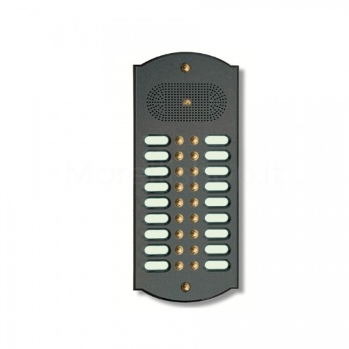 BUTTON PANEL FOR INTERCOM 18 NAMES MOD. 18PLMORO/A IN ANTHRACITE PAINTED BRASS