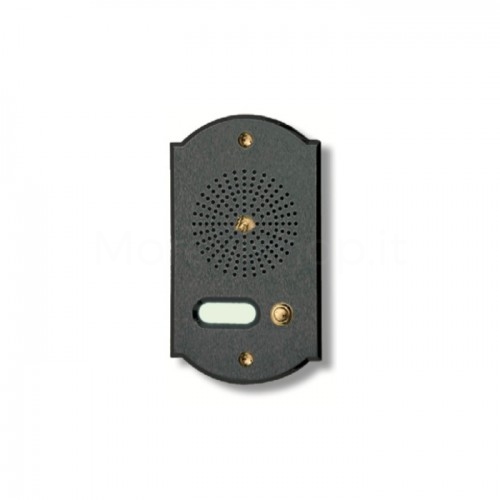 PUSH BUTTON PANEL FOR INTERCOM 1 NAME MOD. 1PLMORO/A IN ANTHRACITE PAINTED BRASS