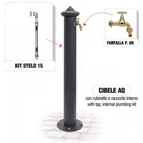 Cast iron and iron garden fountain Mod. CIBELE AQ with faucet and internal fittings