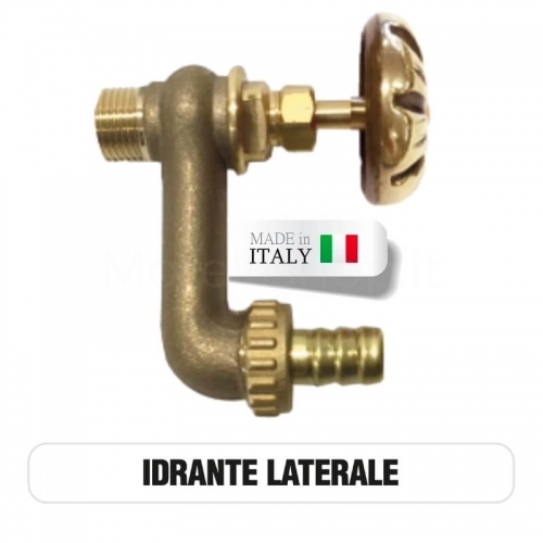 LATERAL IDRANT brass faucet with Morelli hose barb connection