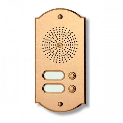 PUSH BUTTON PANEL FOR INTERCOM 2 NAMES MOD. 2PLMORO/CPT POLISHED BRASS TREATED CPT