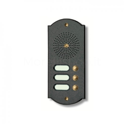 PUSH BUTTON PANEL FOR INTERCOM 3 NAMES MOD. 3PLMORO/A IN ANTHRACITE PAINTED BRASS