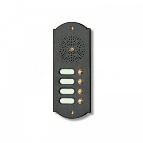 PUSH BUTTON PANEL FOR INTERCOM 4 NAMES MOD. 4PLMORO/A IN ANTHRACITE PAINTED BRASS