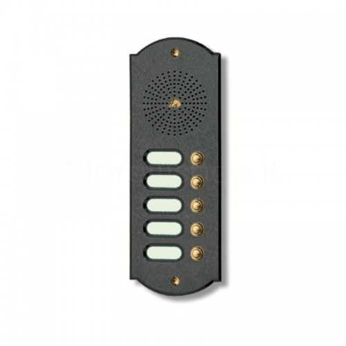 BUTTON PANEL FOR INTERCOM 5 NAMES MOD. 5PLMORO/A IN ANTHRACITE PAINTED BRASS