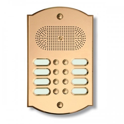 PUSH BUTTON PANEL FOR INTERCOM 8 NAMES MOD. 8PLMORO/A IN ANTHRACITE PAINTED BRASS