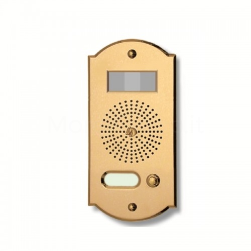 PUSH BUTTON PANEL FOR VIDEO INTERCOM 1 NAME MOD. 1PLMOROVIDEO/CPT IN TREATED BRASS